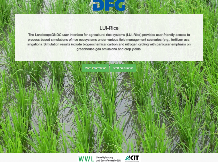 Homepage LandscapeDNDC_User_Interface Rice
